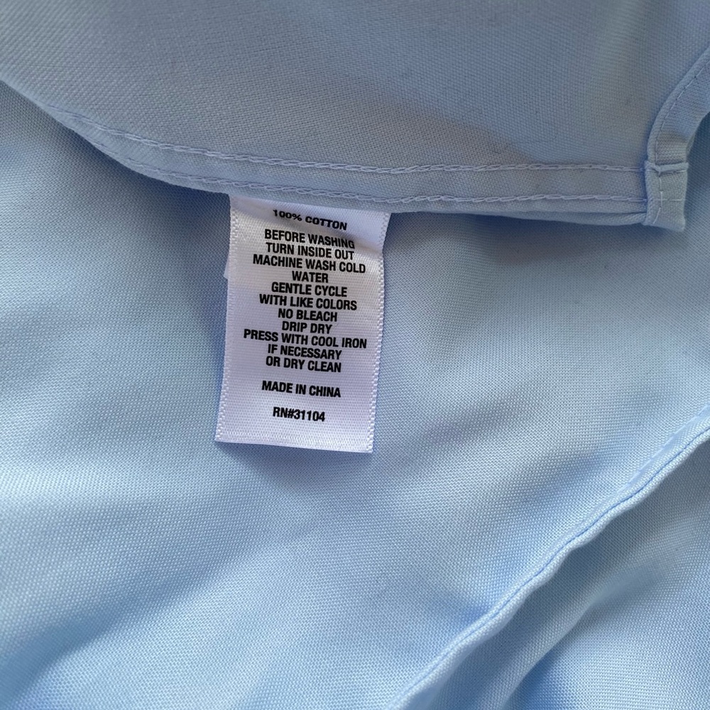 Light Blue Women's Button-Up Shirt - Classic Collared Top - Picture 10 of 12